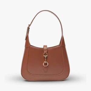 Elegant Brown Vegan Leather Shoulder Bag